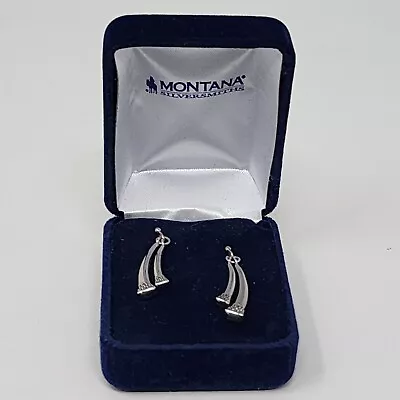 Montana Silversmiths Earrings Cowgirl Duo Horseshoe Nail Silver Tone Western • $40