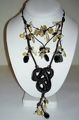 Authentic $2895 LALIQUE Serpent Pierres Fines Quartz Crystal Necklace #037/188 • £1446.31
