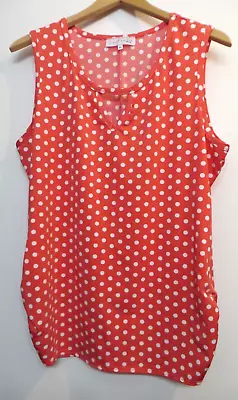 C'est La Vie Tank Top Shirt Womens XL Multicolor Polka Dots Colorful Blouse • $10.20