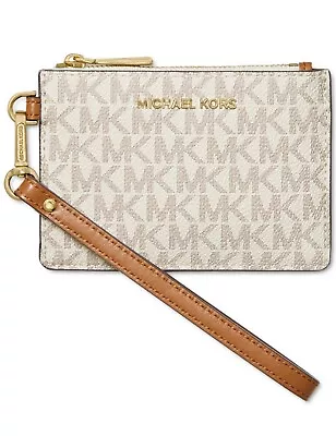 Michael Kors Jet Set Small Coin Purse Wristlet Vanilla Msrp $78 • $35