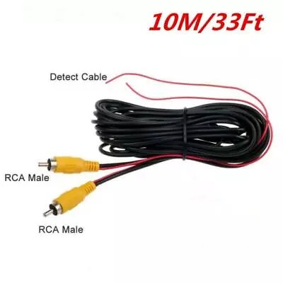 Video Cable With Detection Wire33Ft RCA Car Rear View Reversing Parking Camera  • $13.89