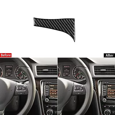 Real Carbon Fiber Steering Wheel Side Panel Cover For VW Passat NMS B7 2012-2019 • $16.14