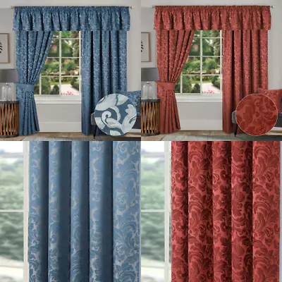 Buckingham Metallic Pencil Pleat Lined Curtains Pair FREE TIE BACKS £15£20 £25 • £6.30