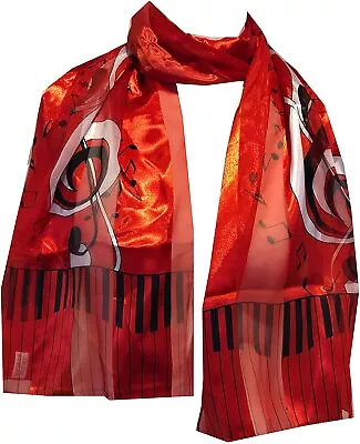 Piano Design And Musical Notes Ladies Scarf. Great Gift For Music Lovers. • £7.99