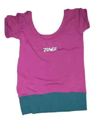 Fitness Ladies Zumba Gym Workout T Shirt Top Purple Dance Loose Fit Size 8-10 • £6.99