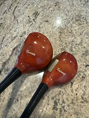 Vintage MacGregor Tourney 1 & 5 Woods Persimmon Lot Steel Shaft RH • $89.58