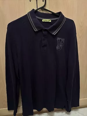 Mens Dark Blue Versace Polo Shirt M Vgc No Reserve • £3.50