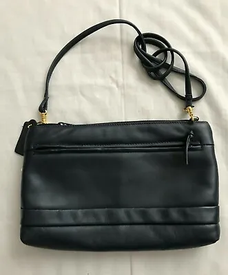 NWT Womens Cabin Creek Genuine Leather Crossbody Purse Handbag Dark Blue • $12