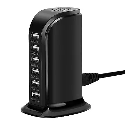 Multi 6 Port USB Charger Rapid Charging Station Adapter Desktop Travel Hub BLACK • $12.99