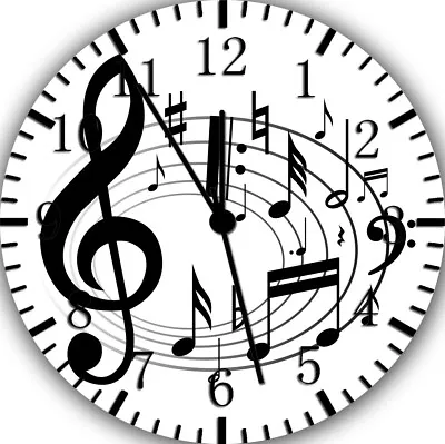 Music Notes Frameless Borderless Wall Clock Nice For Gifts Or Decor E259 • $22.95