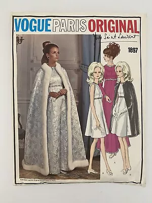 1960’s Vogue Paris Original Yves Saint Laurent Sewing Pattern 1897 Size 16 VTG • $29.50