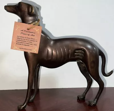 Vintage Bronze Greyhound Whippet Dog Sculpture Statue Art Deco Style 8.25  X 9  • $35