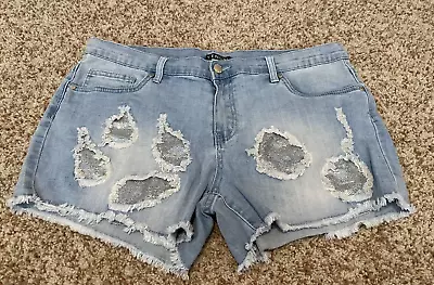 Venus Women's Sequin Cutoff Denim Shorts 16 • $1