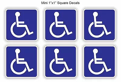 6-pcs Mini 1x1 Inch Handicap Symbol Stickers Decals Handicapped Wheelchair • $3.99