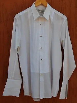 THE PARIS HOUSE COLLECTION - GENTS WHITE PLEATED EVENINGWEAR SHIRT Size 16  • £20