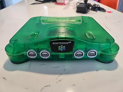 Nintendo 64 - Jungle Green Console With Cords + 2 Controllers (GOOD CONDITION) • $115