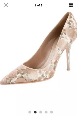 Christian Dior Miss Dior GOLD  Glitter Sequin Heels Pumps Size 40 • $315