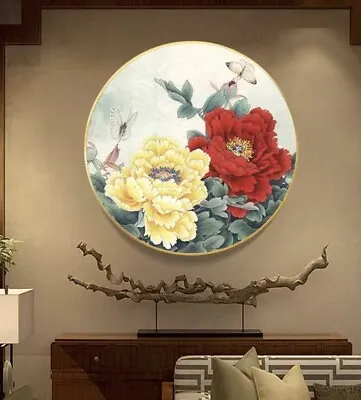 Cross Stitch Flower  Finished Handmade Gobelin Framed Artwork Wall Decoration • £80