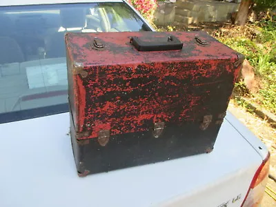 $29.99 • Buy Vintage Original TV Radio Repairman TUBE & TOOLS CARRYING CASE All Wood 20x16x9 