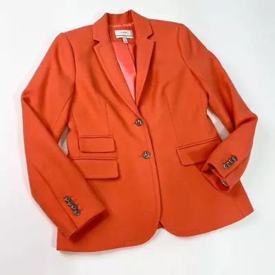 J. Crew Blazer Jacket Hacking Womens 8 Orange Wool Lined Career • $100