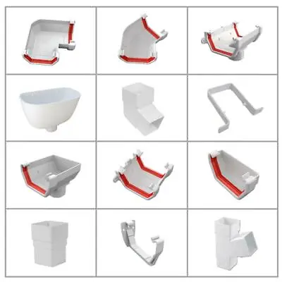 White Square 114mm Guttering & Downpipe Fittings Freeflow Rain Water Systems • £16.99