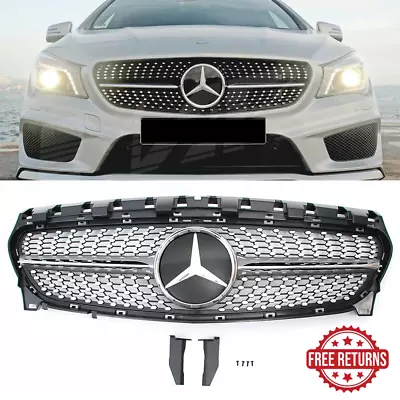 Front Grille Diamond Grill For 2013-19 Mercedes Benz W117 CLA250 CLA180 W/Emblem • $87.48