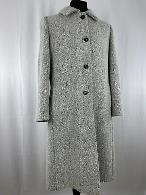 Womens Coat Jobis Lambs Wool Angora Grey Large Size 12-14 UK Size • £45