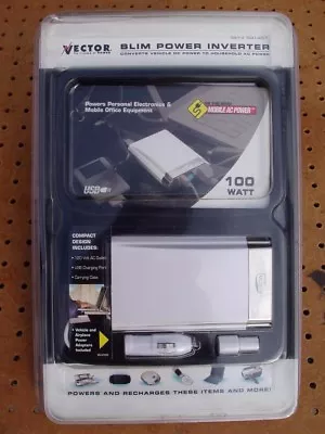 Vector Slim Power Inverter 100 Watt Mobile Ac Power Vec415co Brand New Nib • $29.99