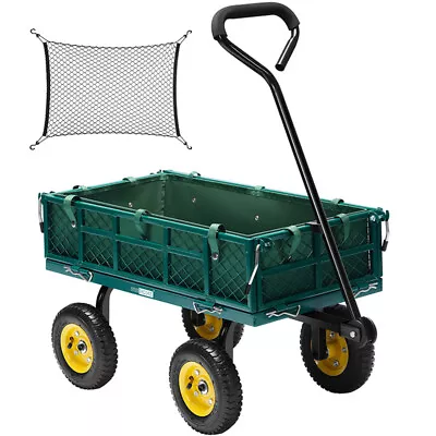 400Lbs Garden Carts Heavy-Duty Yard Dump Wagon Cart Steel Lawn Utility Cart • $69.99