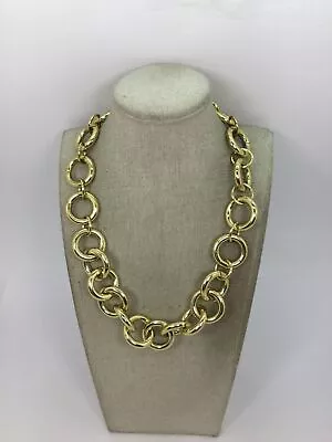 J. Crew Yellow Goldtone Chunky Ringed Chain Necklace  • $7