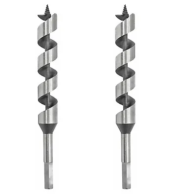 2Pcs Wood Auger Bit Set Screw Point Hex Shank 9 In. Length Woodworking Drill Bit • $14.99