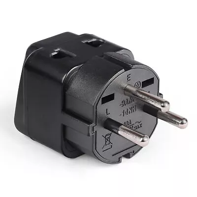 OREI USA To Israel Gaza Palestine (Type H) Travel Adapter - 2 In 1 - Black • $6.99