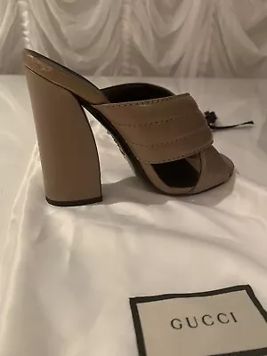 $300 • Buy GUCCI 🌸 Mules Leather Tan Shoes 37.5 EU