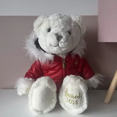 £18.50 • Buy Harrods Oliver Christmas White Bear 2018 With Red Coat Very Good Condition 