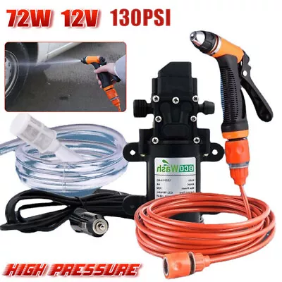 High Pressure 12V Car Washer Water Pump Kit Sprayer Cleaner Wash Hose Portable • £14.99