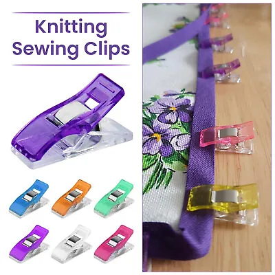 £3.29 • Buy 50pcs Plastic Clips Clamps Fit For Fabric Crochet Craft Sewing Knitting Quilting
