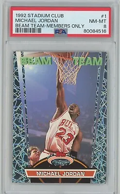 1992 Stadium Club Michael Jordan #1 Beam Team-Members Only PSA8 NM-MT • $450