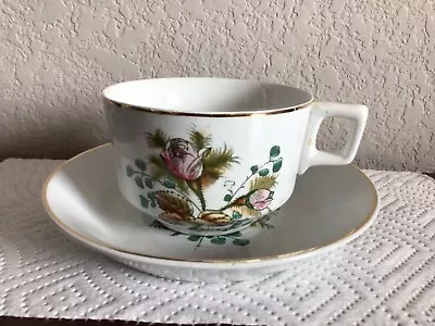 Vintage Royal Ironstone China Alfred Meakin Moss Rose Tea Cup & Saucer England • $9.99