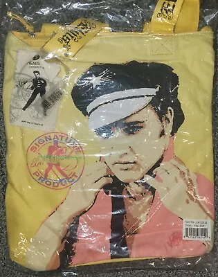 Elvis Presley Signature Product Canvas Tote Bag Yellow • $19.95