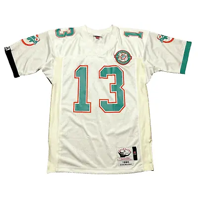 100% Authentic Dan Marino Mitchell Ness 1990 Miami Dolphins Jersey Size 40 M Men • $250.75