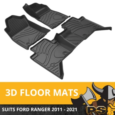 3D Ford Ranger PX PX2 PX3 2011 - 2022 Dual Cab Floor Mats Front & Rear New • $169