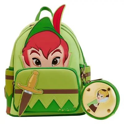 Peter Pan & Tinker Bell Cosplay Backpack & Coin Purse NEW LE Loungefly Disney • £170.15