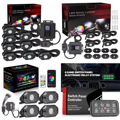 RGB 8 Gang Switch Panel Strobe Bluetooth Control Box For LED Work Light Bar Pods • $69.99