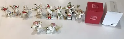 $770 • Buy Large Collection Of 10 Lenox Marcel Moose Ornaments & 2 Lenox Snoopy!