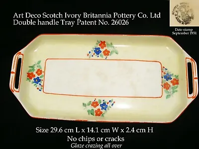 £9.99 • Buy Art Deco Scotch Ivory Britannia Pottery Co. Ltd Floral Decorated Bone China Tray