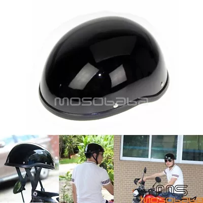 $35.99 • Buy Low Profile Skull Cap Biker Black Motorcycle Novelty Half Face Helmet ABS Shell