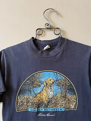 VINTAGE RARE 1970s GOLDEN RETRIEVER EDDIE BAUER HUNTING OUTAWEAR PROMO T SHIRT • $3.25