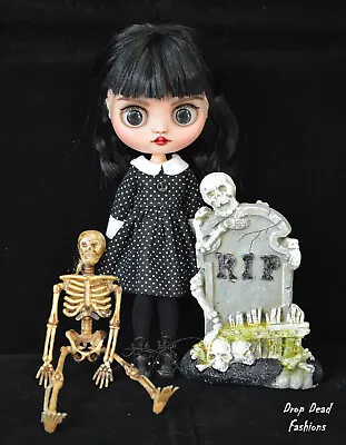 Custom OOAK Middie Blythe Doll - Wednesday Addams- Drop Dead Fashions • $434
