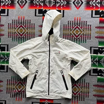 MUSTO Sailing Jacket BR1 Full Zip Hooded Pockets Women’s Size 10 White A4 • £43.38