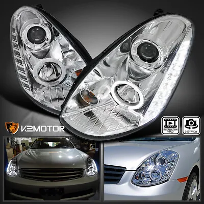 Fits 2005-2006 Infiniti G35 4DR Sedan LED Strip Halo Projector Headlights Lamps • $215.38